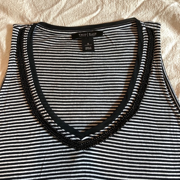 White House Black Market Tops - White House Black Market beaded striped tank